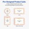 Avery Printable Square Business Cards, 2.5" x 2.5", Matte White, Pre-printed Pink Stripes/Metallic Gold Bow Design, Sure Feed Technology, Laser & Inkjet Compatible, 180 Total